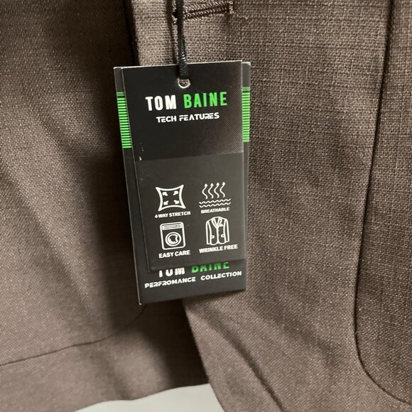 Tom Baine Blazer Mens M 40 Brow Performance Slim Fit Jacket Wrinkle Free Travel - Picture 4 of 11